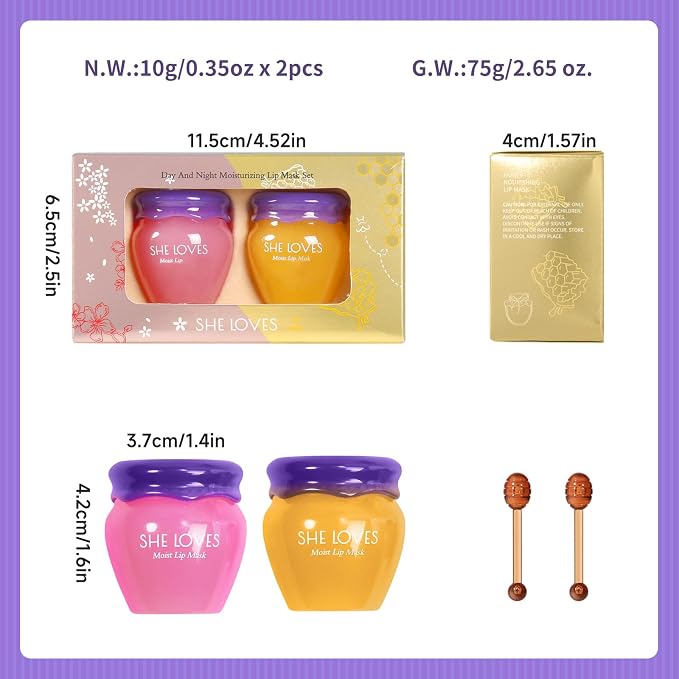 2 Bottles Sakura & Honey Lip Balm, Day & Night Repair Deep Moisture and Fade - Image 7