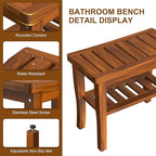Teak Wood Shower Bench Stool - Image 4
