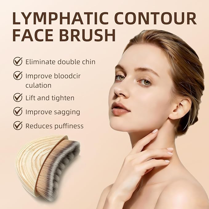 Stainless Steel Gua Sha & Lymphatic Contour Face Brush, Facial Brush - Image 4