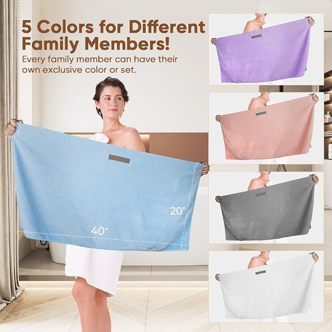 HOMEXCEL 5 Pack Microfiber Hair Towels - Image 5