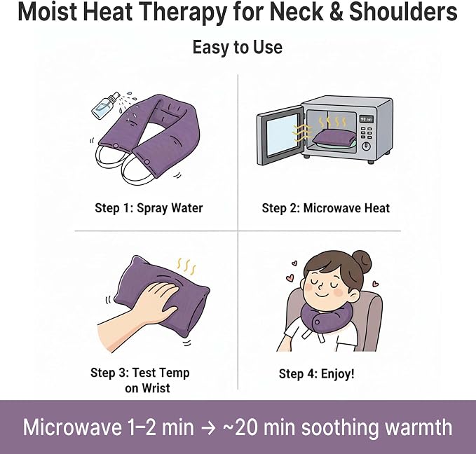 Microwave Heating Pad for Neck – Microwavable Neck Wrap & Eye Mask Set for Neck - Image 7