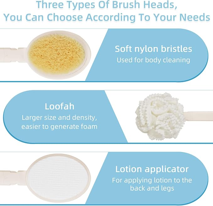 Loofah Sponge with Handle, Back Scrubber Brush - Image 2