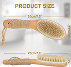 9.8" Dry Brush for Body with Anti-Slip Handle, Wet&Dry Brushing Body Brush for - Image 2