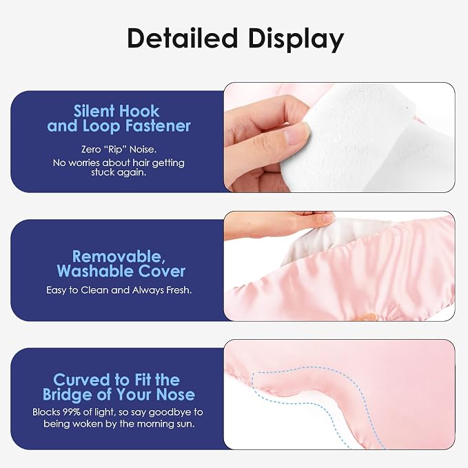 Weighted Eye Mask for Sleeping, Soft Minky Sleep Mask for Side Sleeper - Image 4