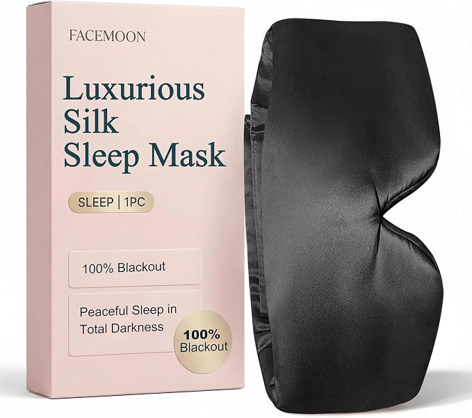Silk Sleep Mask for Side Sleepers, Eye Mask for Sleeping Women Men, by FACEMOON