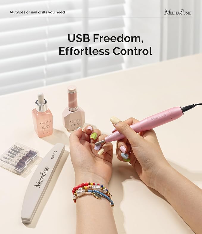 MelodySusie Pen-Shaped Portable USB Nail Drill, PC120I 20000RPM Electric Nail - Image 7