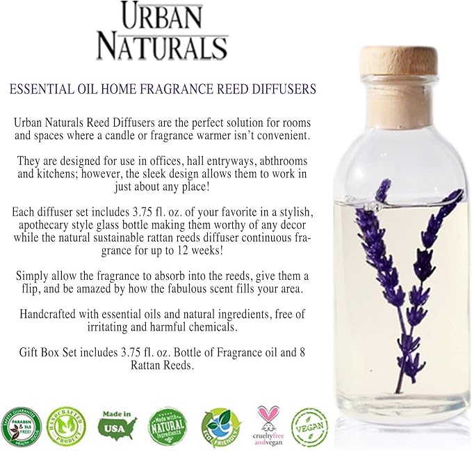 Urban Naturals Lavender Fields Oil Essential Oil Reed Diffuser Set - Image 6