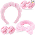 Zkptops 6Pcs Spa Headband for Washing Face Wristbands Set Women Bubble Makeup by ZKPTOPS