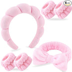 Zkptops 6Pcs Spa Headband for Washing Face Wristbands Set Women Bubble Makeup by ZKPTOPS