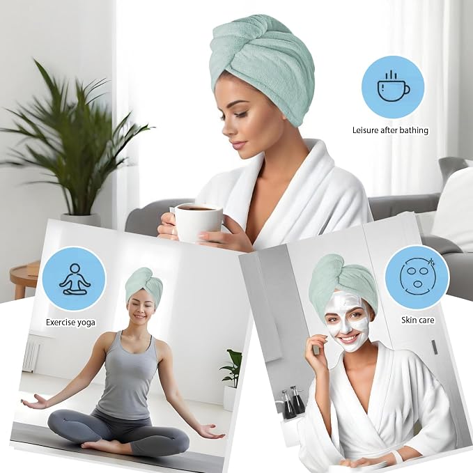 Microfiber Hair Drying Towel Wrap - Image 4
