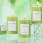 4 Pack Sage & White Tea Scented Pillar Candles-2.8x4 Inch Sage Green Soy Wax - Image 8