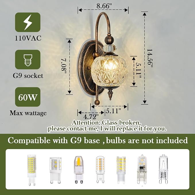 Piepooye Vintage Bronze Wall Sconce - Image 2