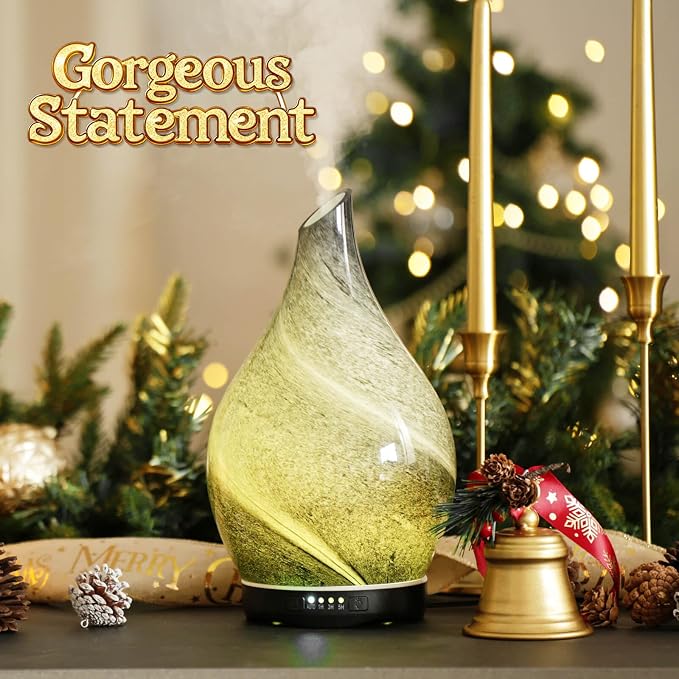 Porseme 280ml Essential Oil Diffuser Glass Color Changing Aroma Air Diffusers - Image 4
