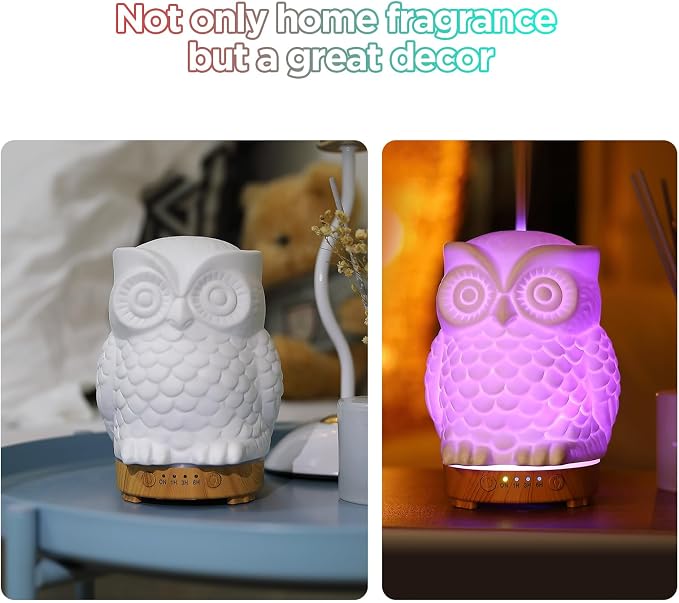 Owl Ceramic Aromatherapy Diffuser INRORANS 160ml Stone ultrasonic Cool Mist - Image 9