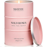 M&SENSE Wild Rose Large Natural Scented Candle, 120 Hours Long Lasting Soy by MSENSE