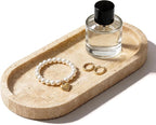 WORHE Natural Travertine Vanity Tray Waterproof Italy Marble Bathroom Organizer by WORHE