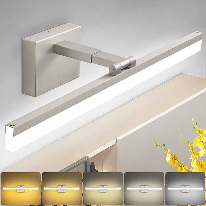 SOLFART Bathroom Lighting Fixtures Over Mirror: 32 Inch 5CCT Retractable LED by SOLFART