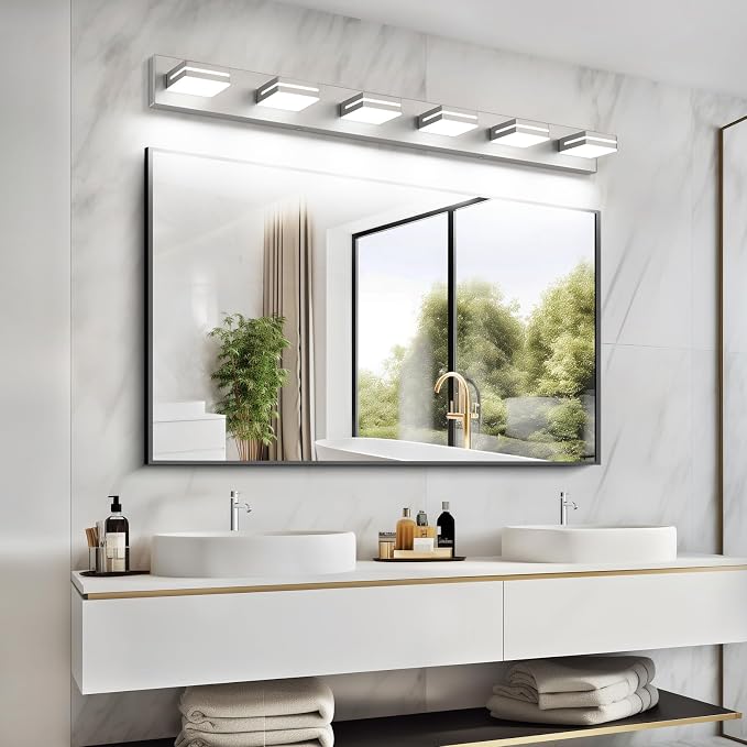 SineRise LED Modern Bathroom Vanity Light Fixtures, Brushed Nickel Modern - Image 8