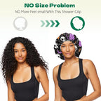 2 PCS Shower Cap Waterproof Double Layer Elastic Adjustable Reusable Hair Bath - Image 5