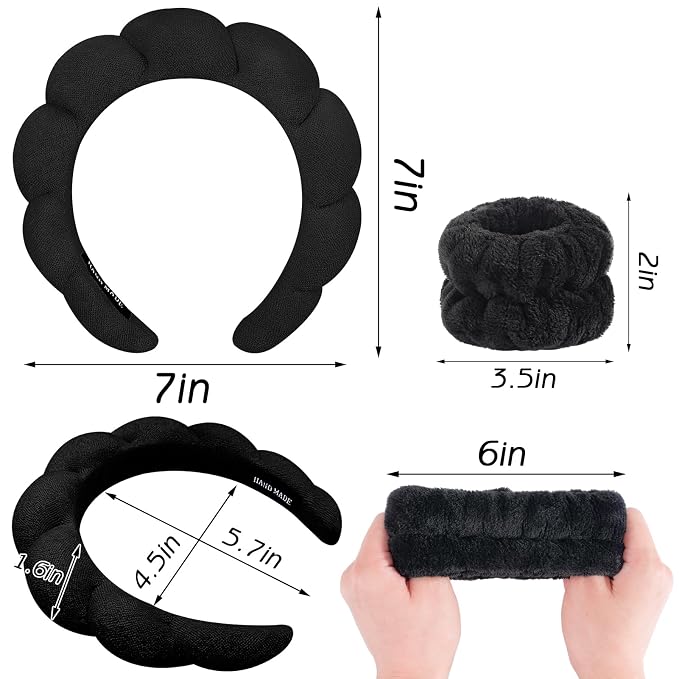 Zkptops Spa Headband for Washing Face Wristband Sponge Makeup Skincare Headband - Image 6