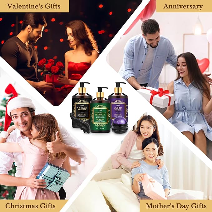 Pjordo 3 Pack Massage Oil for Massage Therapy, Lavender Oil for Relaxation - Image 9