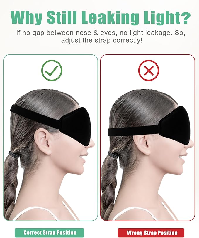 BeeVines 2 Pack 3D Contoured Sleep Mask Sleeping Eye Masks - Image 8