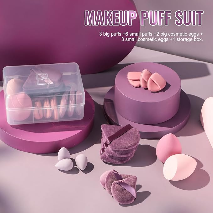 Makeup Sponge Set BS-MALL Triangle Puff 14 Pcs - Image 4