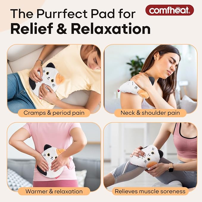 Cat Microwave Heating Pad for Period Cramps, Moist Heat Pack for Menstrual - Image 4