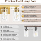 3-Light Bathroom Light Fixtures, Classic Wall Light Fixture - Image 5