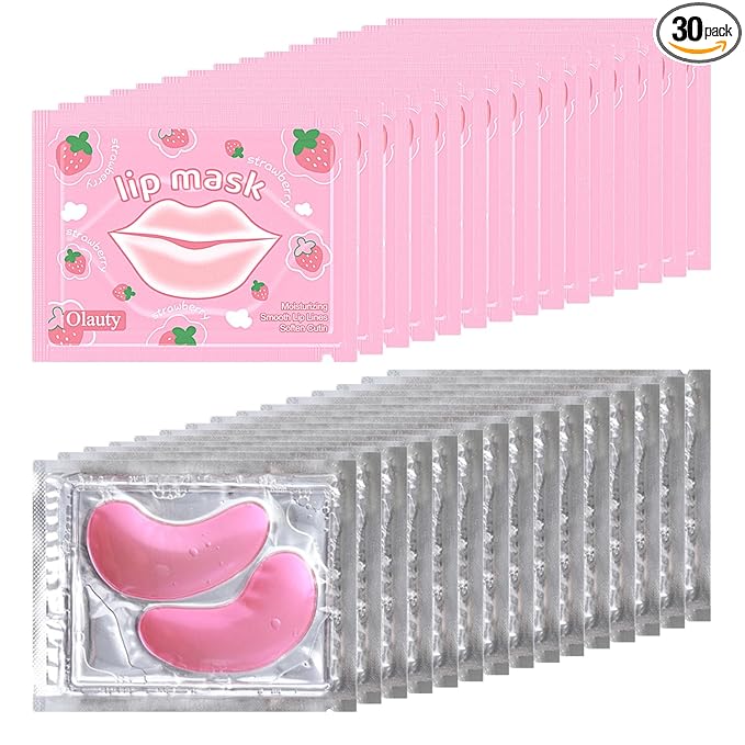 30 Pairs Eye Masks & Lip Masks, Under Eye Patches by Firstfly