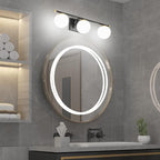 Ralbay Black and Gold Bathroom Lights 3-Light Mid Century Modern Milky Glass - Image 3