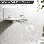 Midanya Shower System with Tub Spout, Bathtub Shower Faucet Set with Square - Image 3