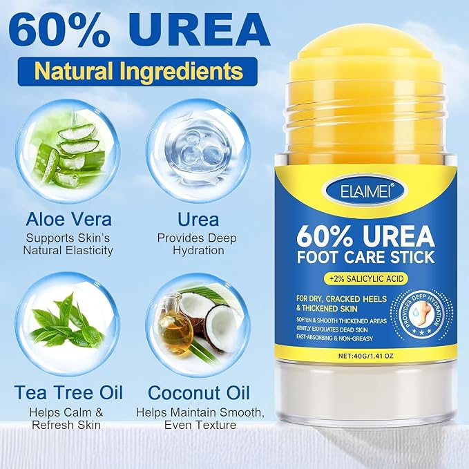 Urea Cream Stick 60% + 2% Salicylic Acid, Foot & Hand Balm - Image 2