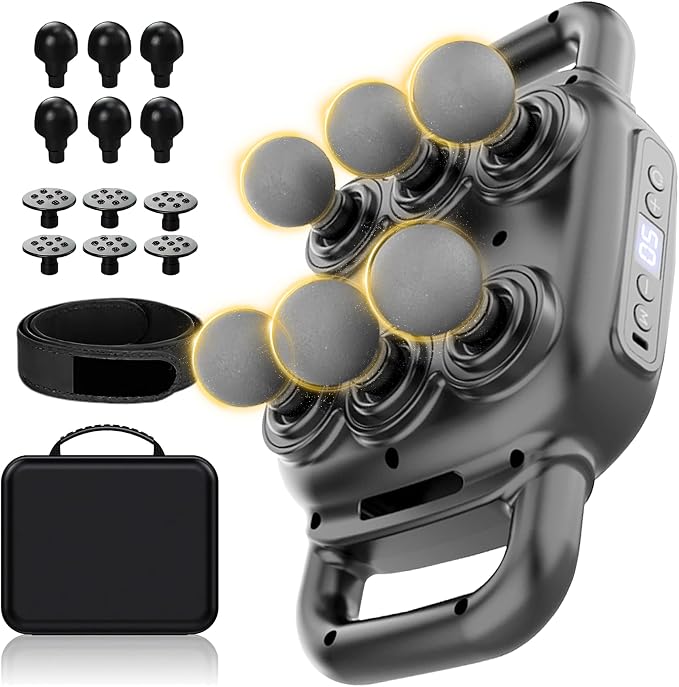 UFFAE Six Head Massage Gun, 50 Intensity Levels & 9 Massage Modes, Equipped by UFFAE