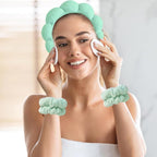 Beleki Spa Headband for Washing Face Wristband Set Makeup Skincare Face Washing - Image 3