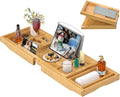Bathtub Caddy Tray for Tub, Foldable Bath Table Trays, Bamboo Shelf by Artmalle