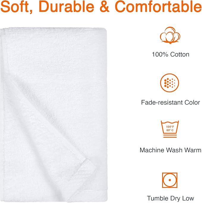 Amazon Basics 8-Pack Soft, Highly Absorbent, Quick-Dry Hand Towels, 100% Cotton - Image 5