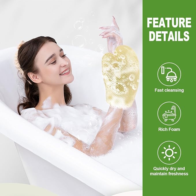 Honeycomb Exfoliating Bath Gloves - Image 4