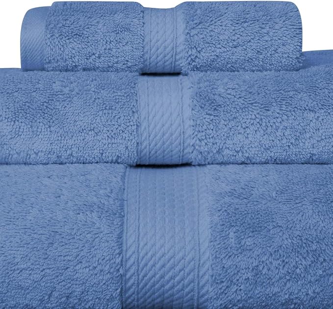 SUPERIOR Egyptian Cotton Pile 3 Piece Towel Set, Includes 1 Bath, 1 Hand - Image 3