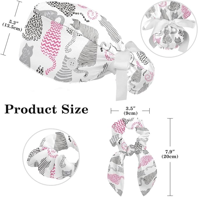 Adjustable Brown Dachshund Dog Blue Surgical Scrub Cap - Image 2