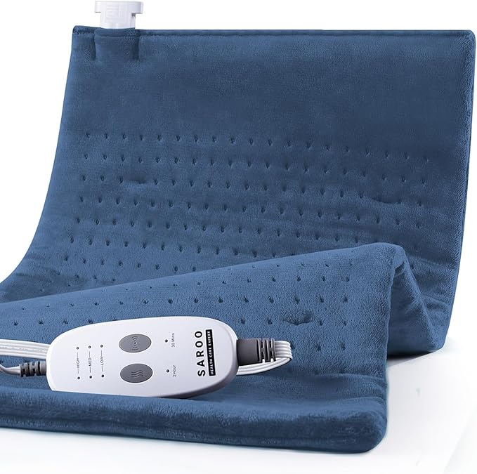 SAROO Heating Pad for Back Pain Relief, Massaging Weighted Heating Pads for Neck by SAROO