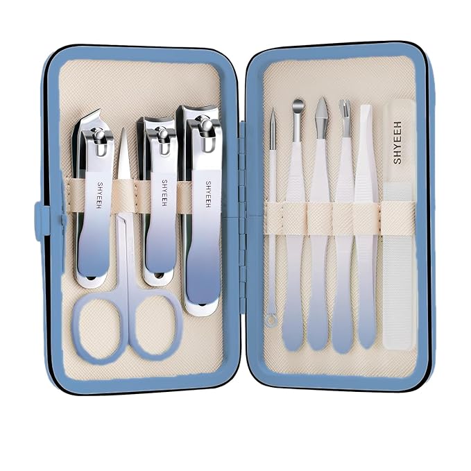 Manicure Set, Portable Mini Manicure and Pedicure Kit, Travel Grooming Nail Kit by SHYEEH