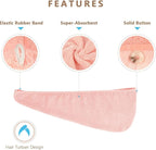 AIDEA Microfiber Hair Towel Wrap, 5 Pack Hair Turbans, Super Absorbent Quick - Image 2