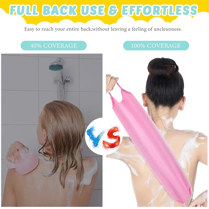4 Pack Exfoliating Washcloth Back Scrubber Set, 2 Exfoliating Body Scrubber - Image 6