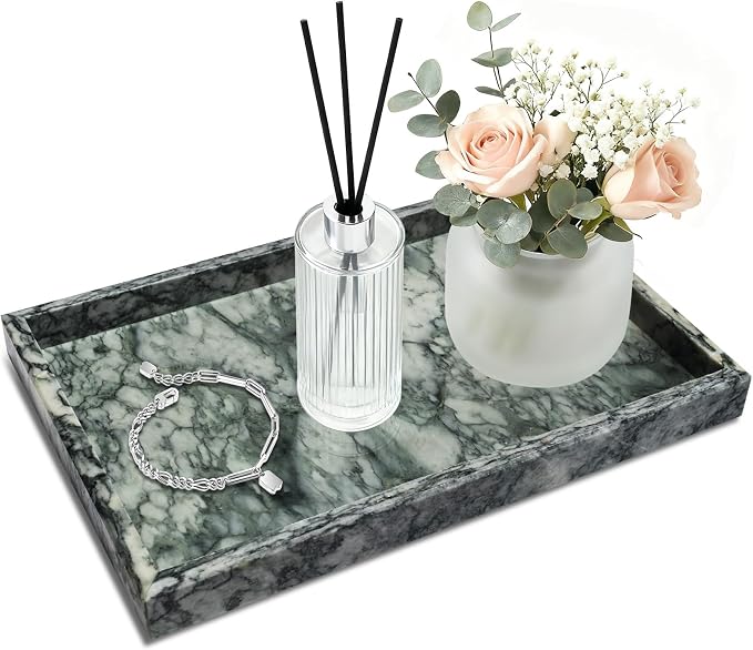 Pure Natural Marble Tray for Bathroom, Sink. Cosmetics, toiletries, etc. can be by Unknown