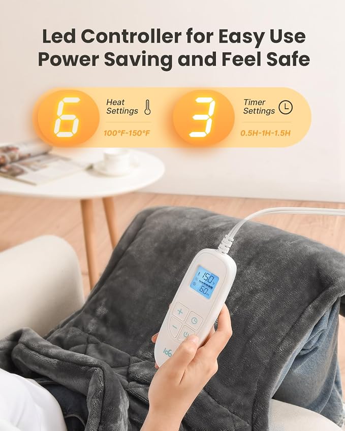iDOO Heating Pad for Neck and Shoulders and Back for Pain Relief, Mothers Day - Image 5