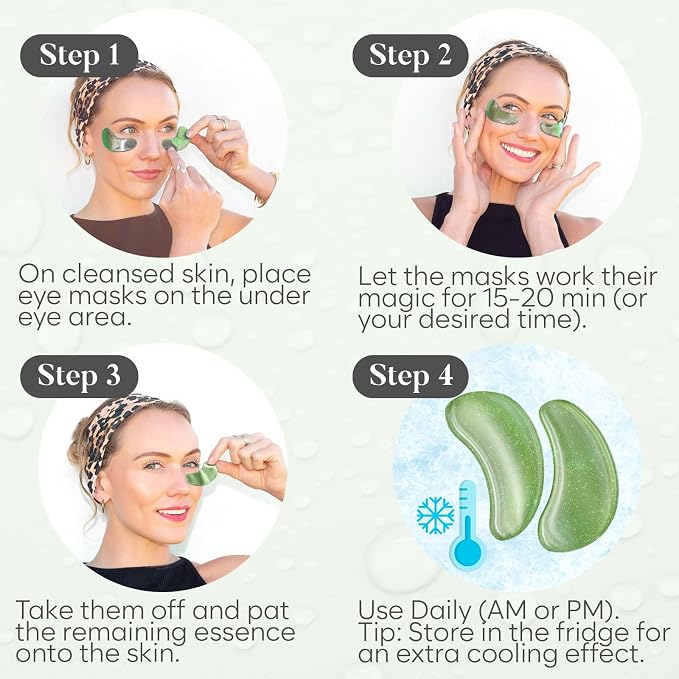 BLOOMORA Green Tea Under Eye Patches - Image 6