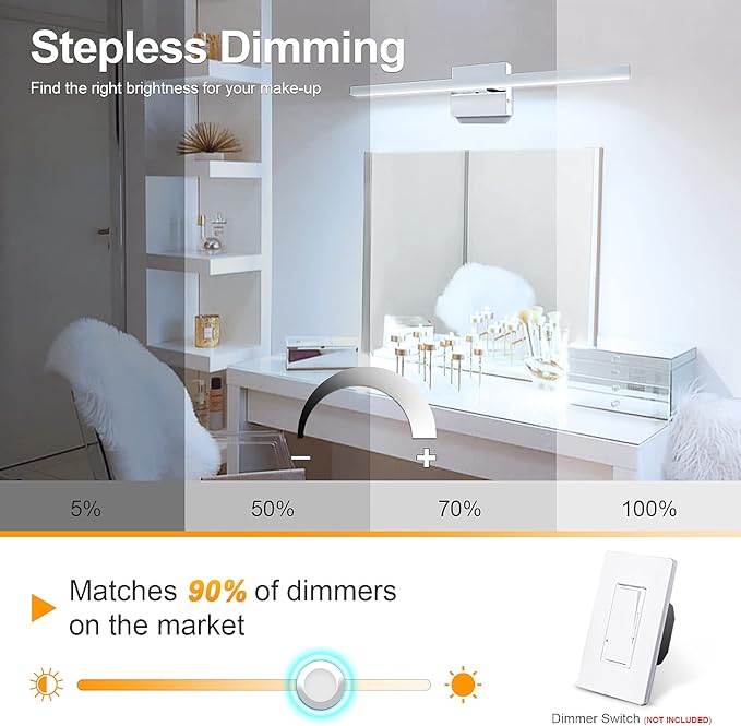 VOLISUN Modern Bathroom Vanity Light 23.6 inch, 14W Dimmable 5CCT Led Bathroom - Image 3