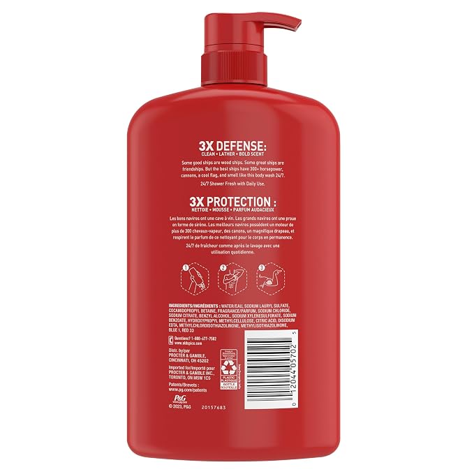 Old Spice Refreshing Body Wash for Men, 3X Defense, 24/7 Shower Fresh - Image 9
