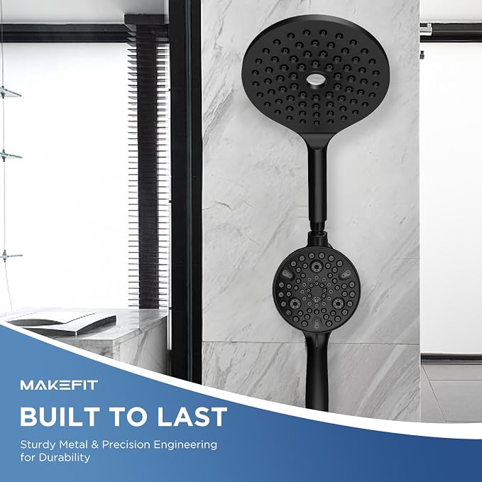 MakeFit Dual Handheld Shower Head Combo, 2-in-1 Rain Shower Heads System 8 Inch - Image 3